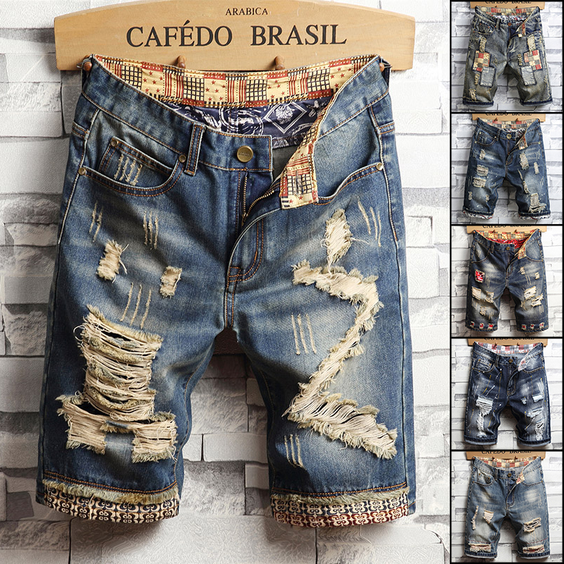 Street Fashion Hip Hop - Ripped Hip-hop Denim Shorts Men's Summer