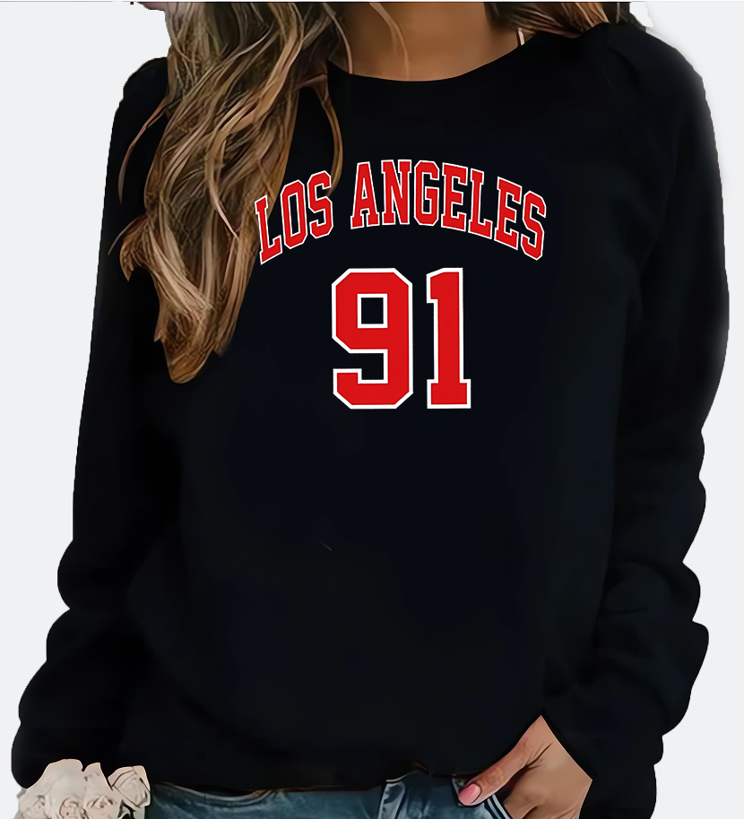 Street Fashion Los Angeles - Women's European Los Angeles Letter Printed