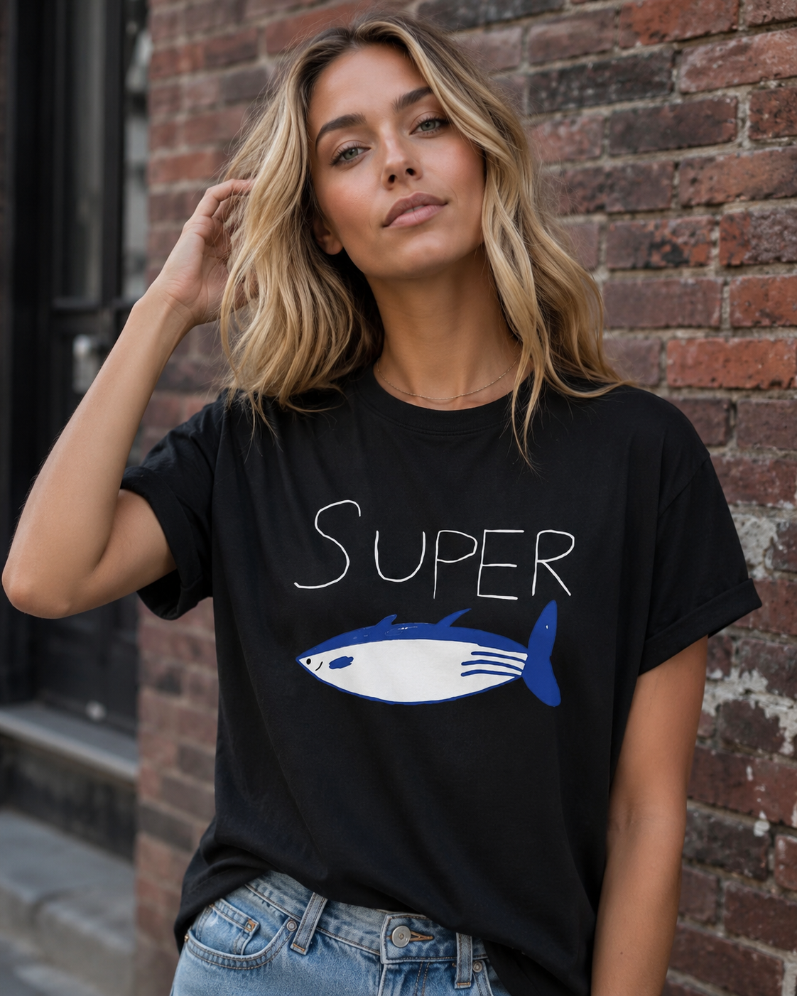Street Fashion Logo - Kpop Korean Jin Super Tuna Fish