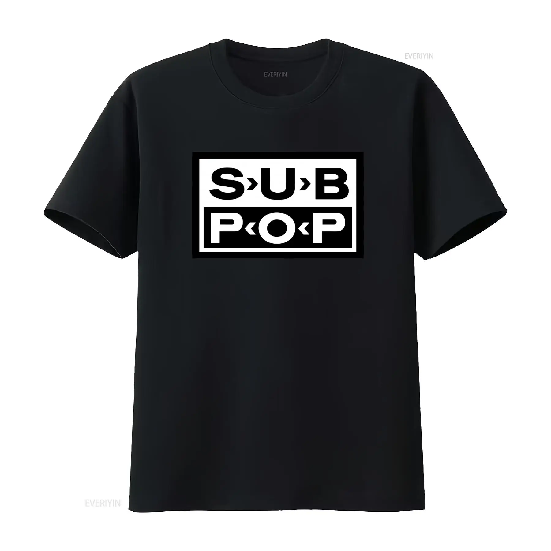 Sub Pop Logo T Shirt Black wit - Street Fashion Mood avis et prix