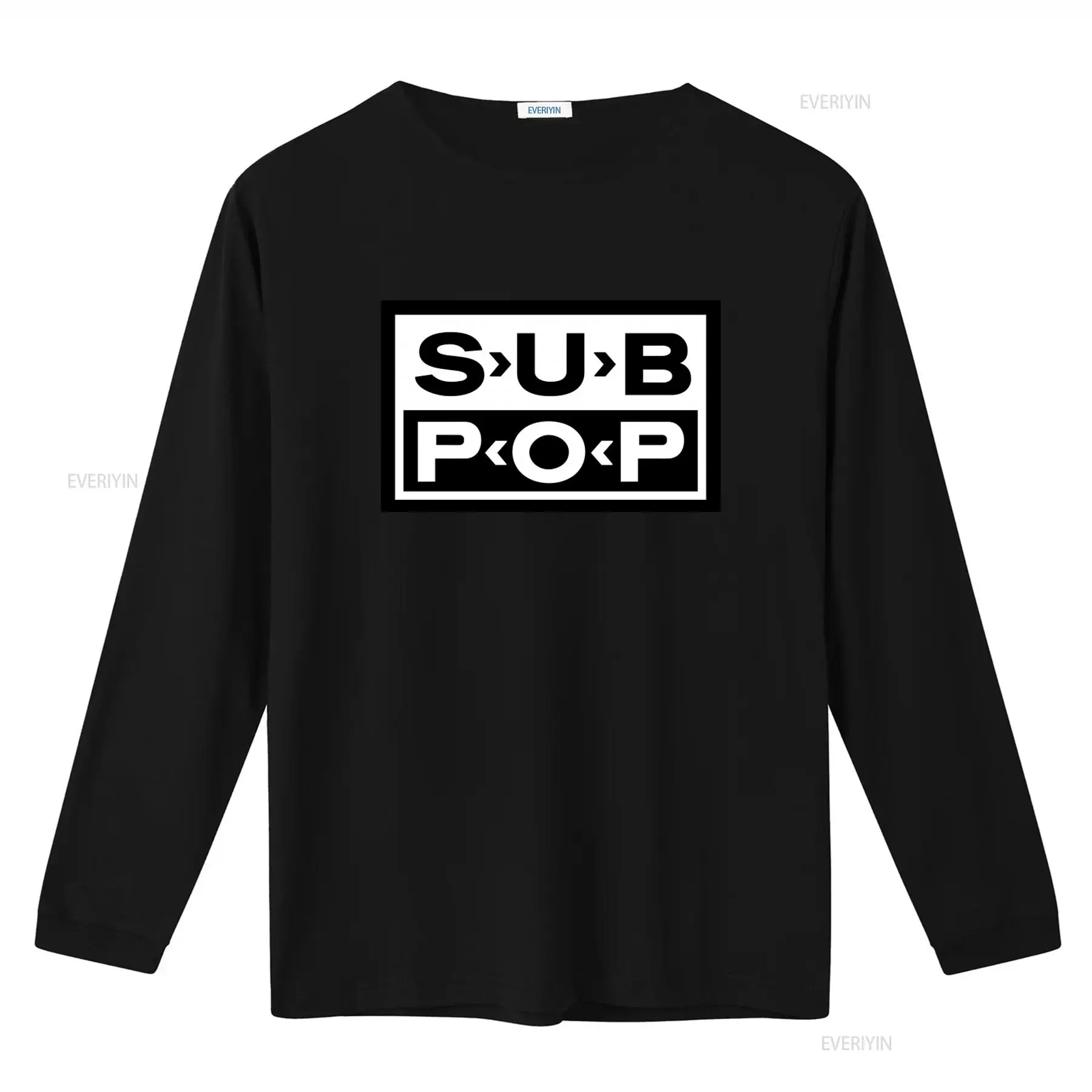 Sub Pop Logo T Shirt Black wit - Street Fashion Mood avis et prix