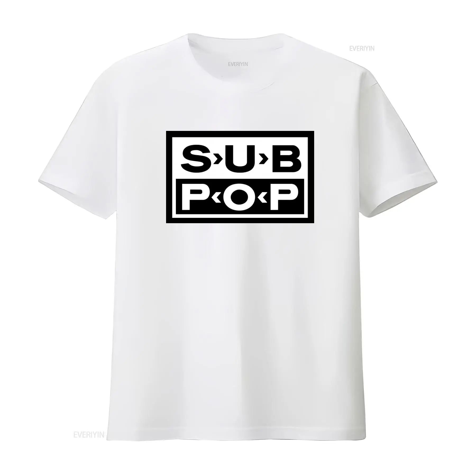 Sub Pop Logo T Shirt Black wit - Street Fashion Mood avis et prix