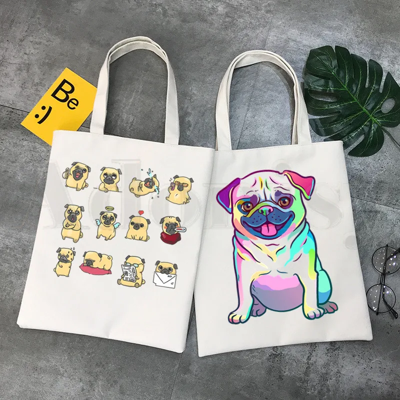 Dog Pet Pug Life Cartoon Print - Tote Bag Canvas Print avis et prix