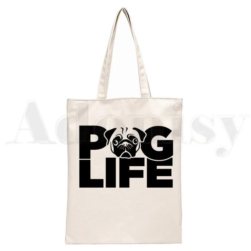 Dog Pet Pug Life Cartoon Print - Tote Bag Canvas Print avis et prix