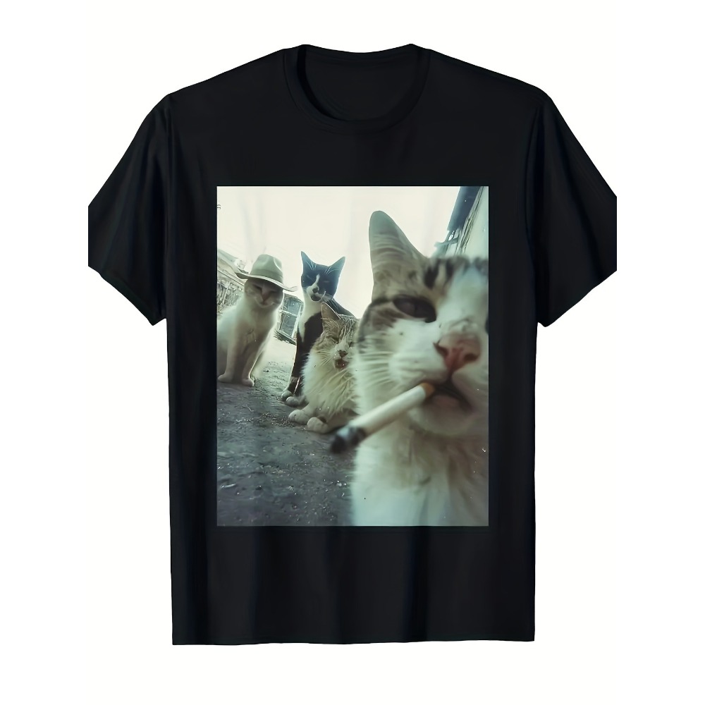Smoking Cat T-Shirt Funny Smok - Street Fashion Logo avis et prix