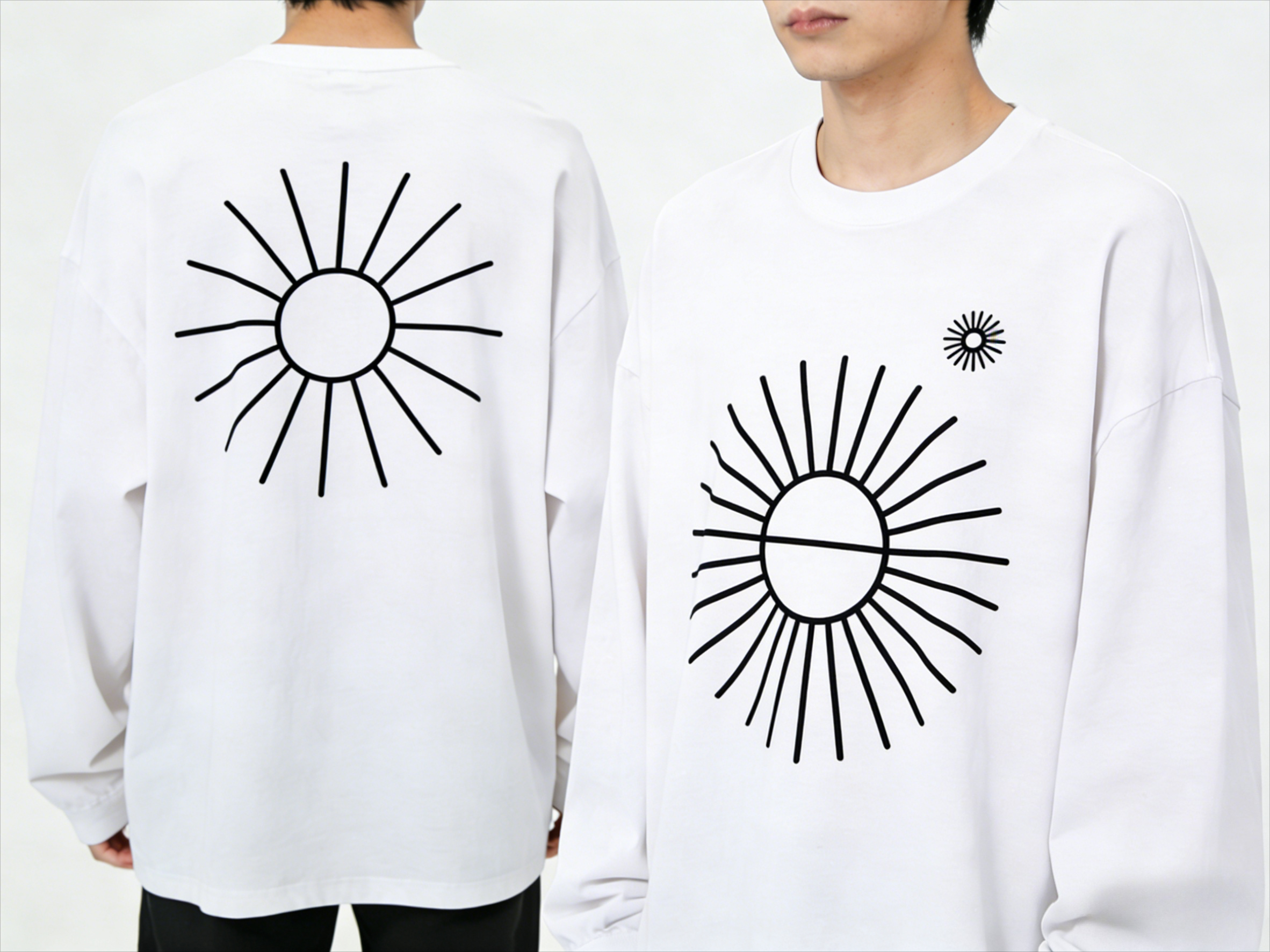 Men's Oversized Long Sleeve T- - Longline Tee Oversized avis et prix
