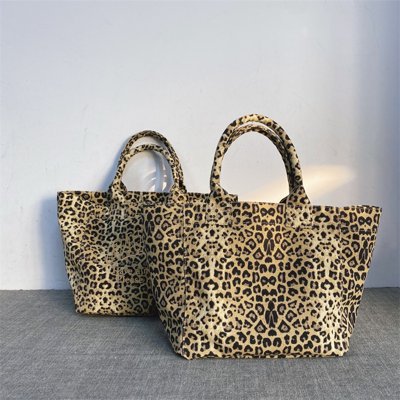 Unisex Leopard Print Embroider - Tote Bag Canvas Print avis et prix