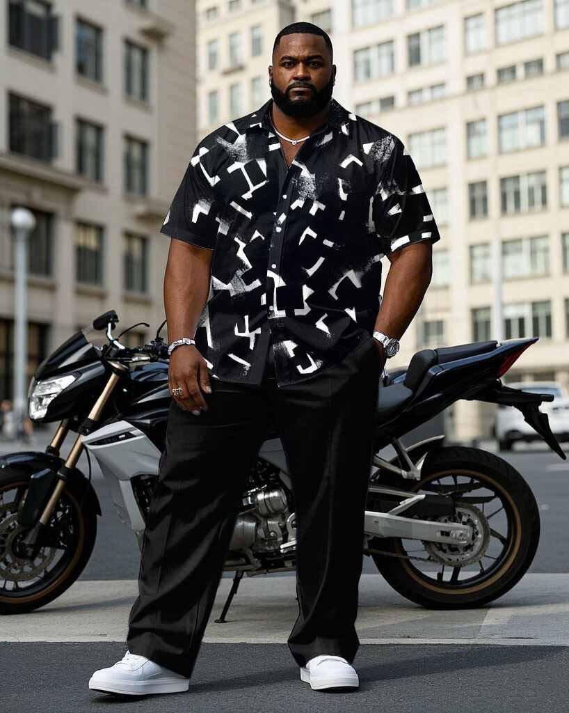 S-9XL Plus Size Men's Geometri - Camo Pattern Set avis et prix