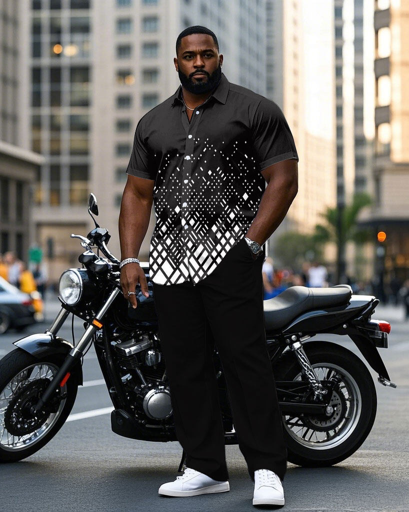 S-9XL Plus Size Men's Geometri - Camo Pattern Set avis et prix