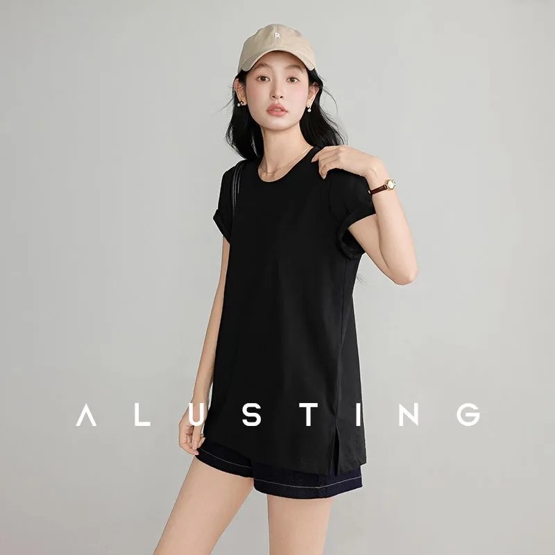 Summer Women's T Shirt Crew Ne - Longline Tee Oversized avis et prix