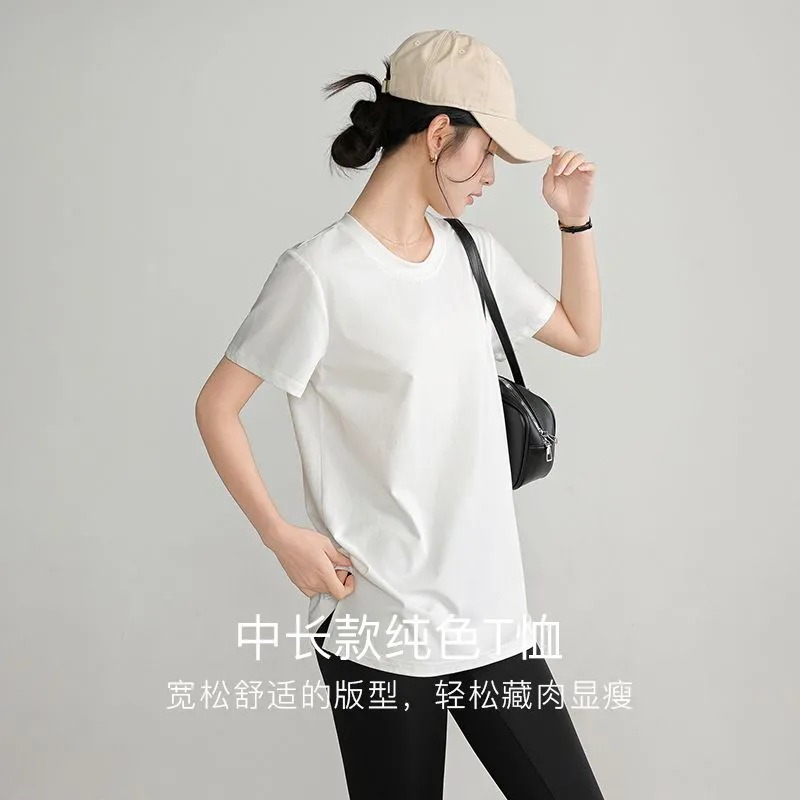 Summer Women's T Shirt Crew Ne - Longline Tee Oversized avis et prix