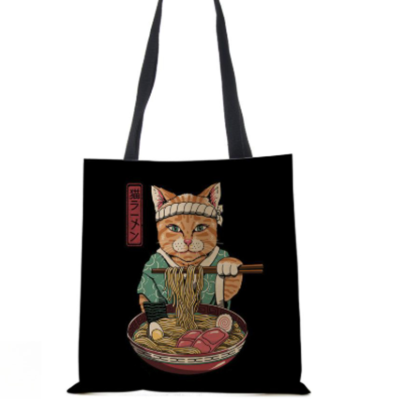 Cute Cat Tote Bag Japanese Sus - Tote Bag Canvas Print avis et prix