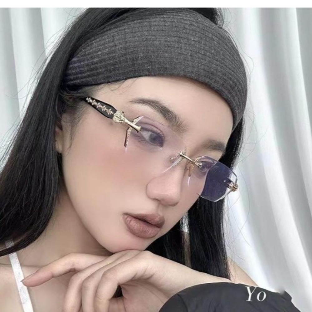 Luxury Rimless Gold & Black Ey - Street Fashion Logo avis et prix