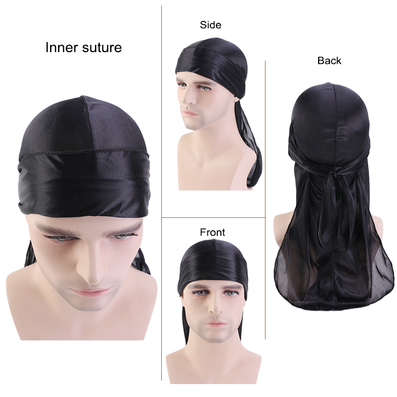 3PCS/LOT Long Durag Silk Satin - Street Fashion Hats avis et prix