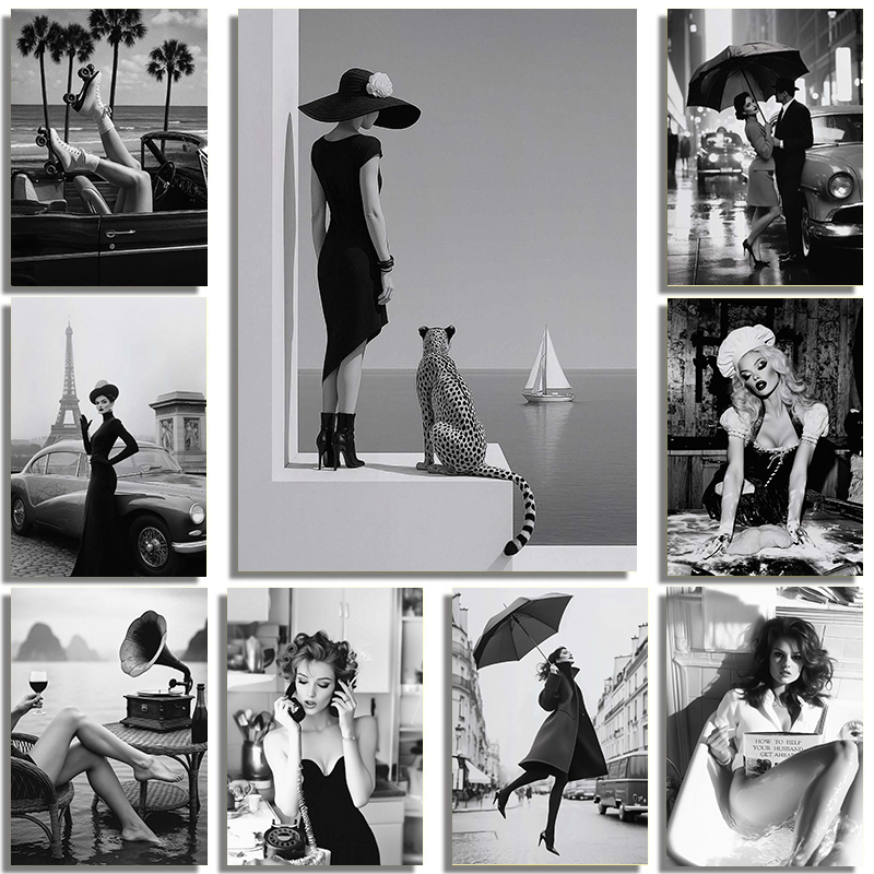 Black And White Fashion Street - Street Fashion Poster avis et prix