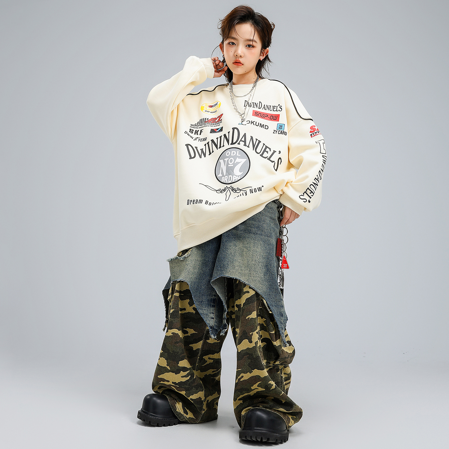Hip Hop Boys Loose Shirt Camo  - Camo Pattern Set avis et prix