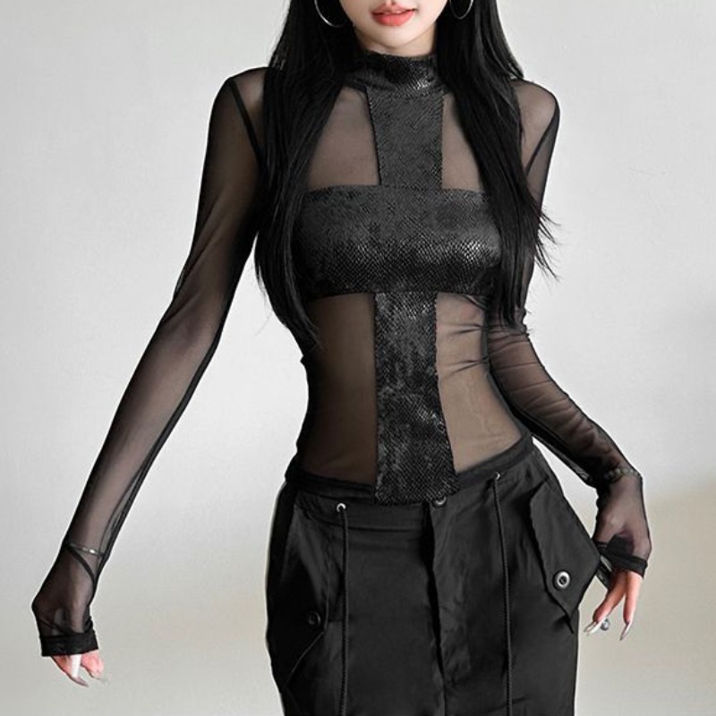 American Style Mesh Long Sleev - Street Fashion Mood avis et prix