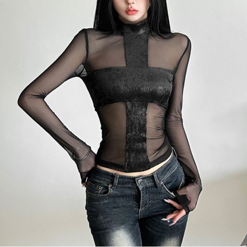 American Style Mesh Long Sleev - Street Fashion Mood avis et prix