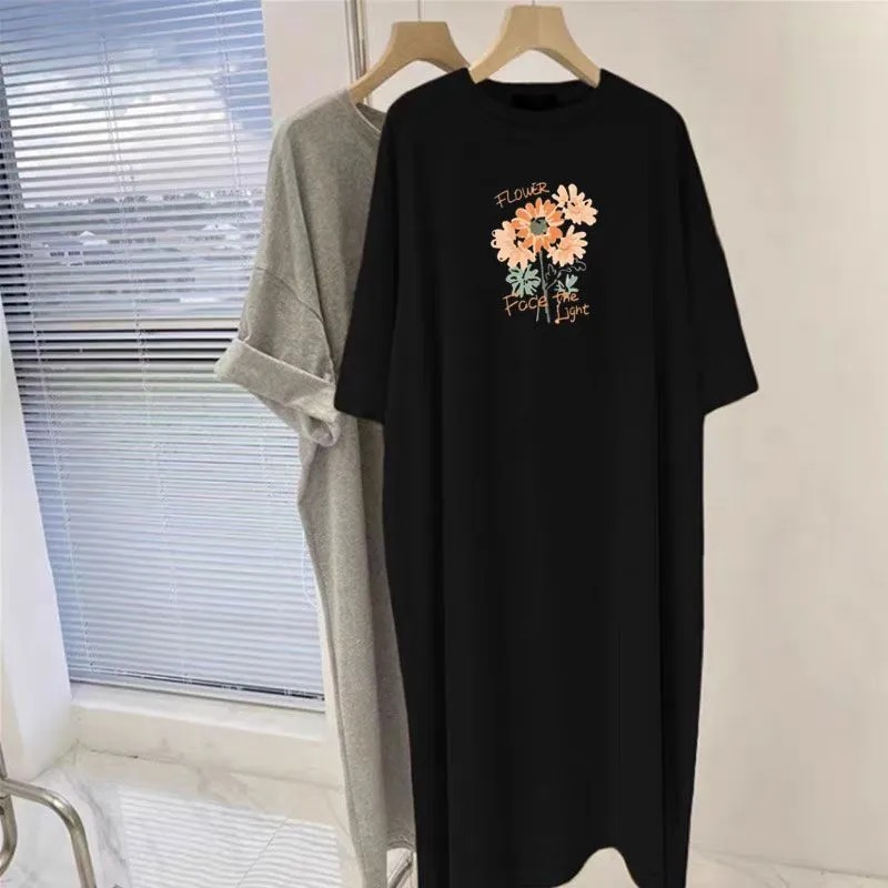 Women's Flower Print Oversized - Longline Tee Oversized avis et prix