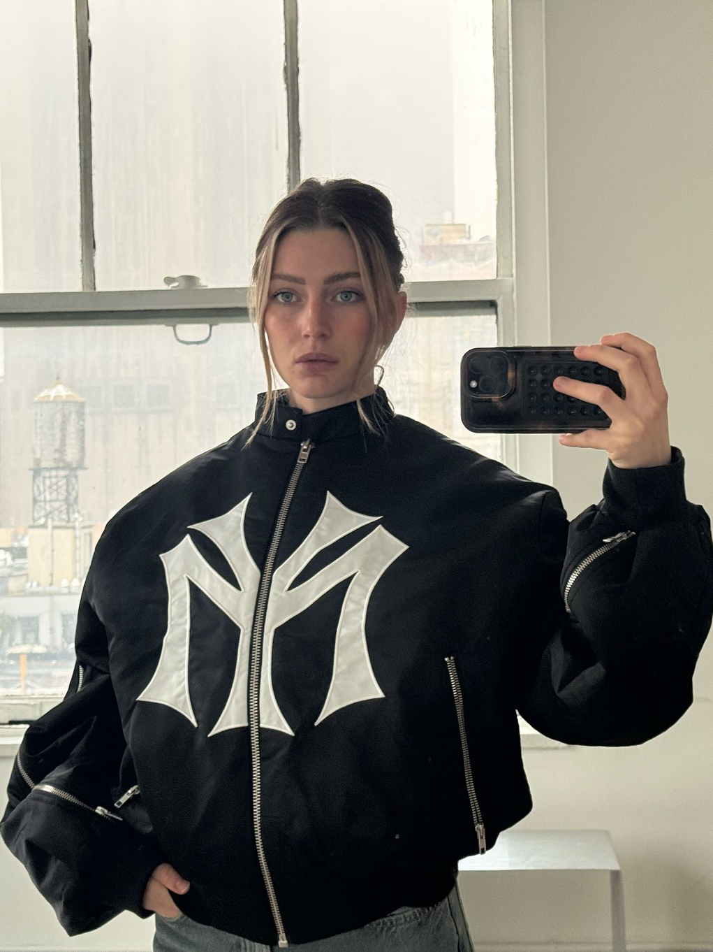 Cropped Bomber Jacket Oversize - Street Fashion Logo avis et prix
