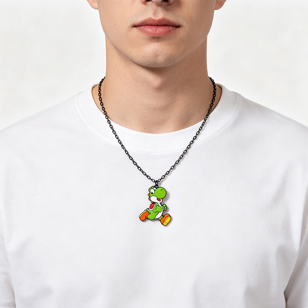 Yoshi Dinosaur Enamel Necklace - Street Fashion Necklace avis et prix