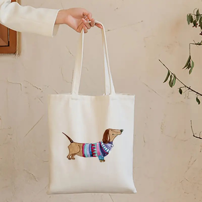 Cute Dachshund Funny Handbags  - Tote Bag Canvas Print avis et prix
