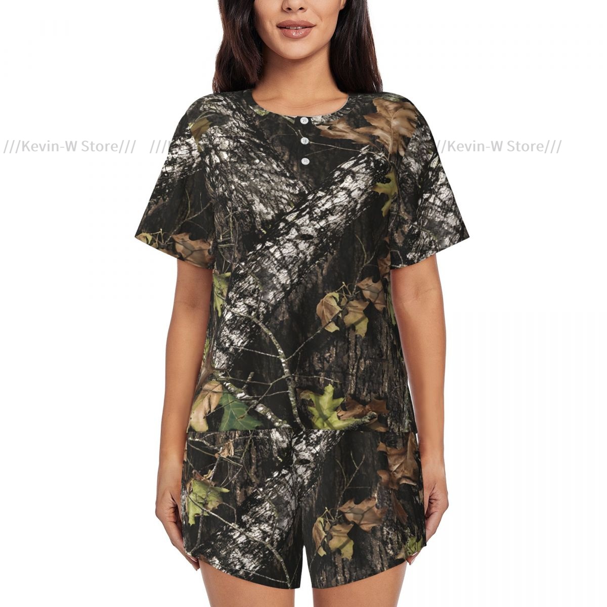 Two piece women's pajama round - Camo Pattern Set avis et prix