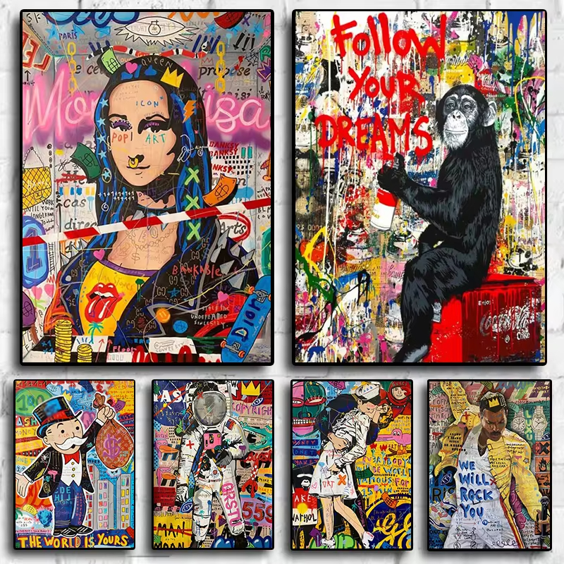 Abstract Graffiti Street Art F - Street Fashion Poster avis et prix