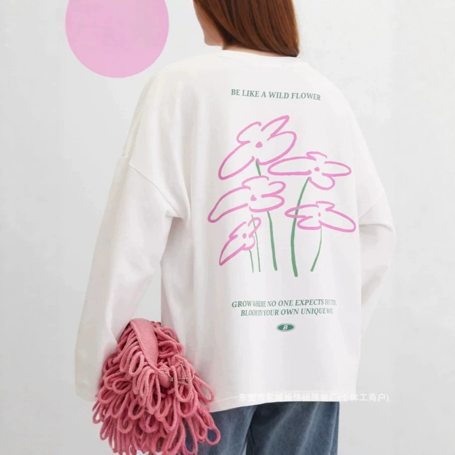 Sweet Preppy Campus Minimal Li - Longline Tee Oversized avis et prix