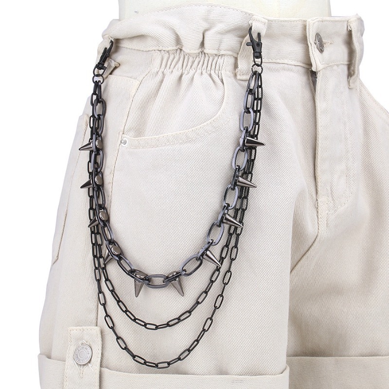 Hip Hop Punk Rock Metal Pants  - Street Fashion Necklace avis et prix