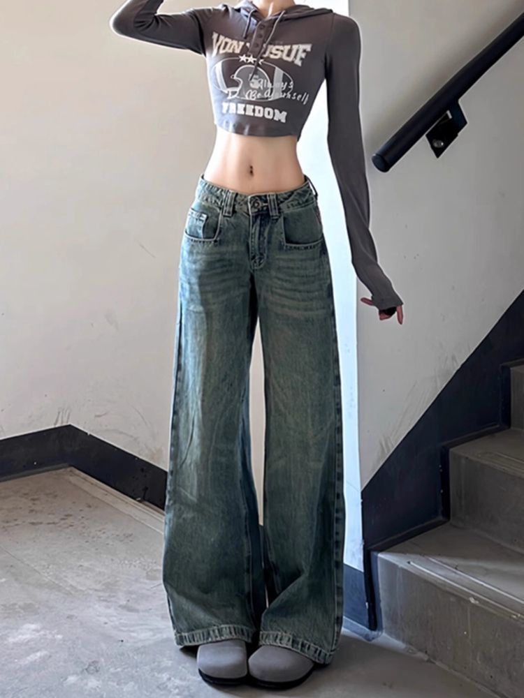 Brown Jeans Harajuku Y2K Kawai - Japanese Street Fashion Female avis et prix