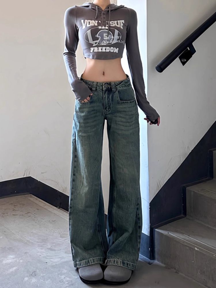Brown Jeans Harajuku Y2K Kawai - Japanese Street Fashion Female avis et prix