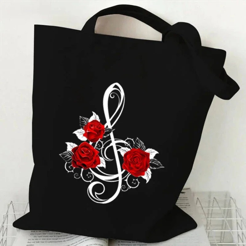 Music Note Heartbeat Printed C - Tote Bag Canvas Print avis et prix