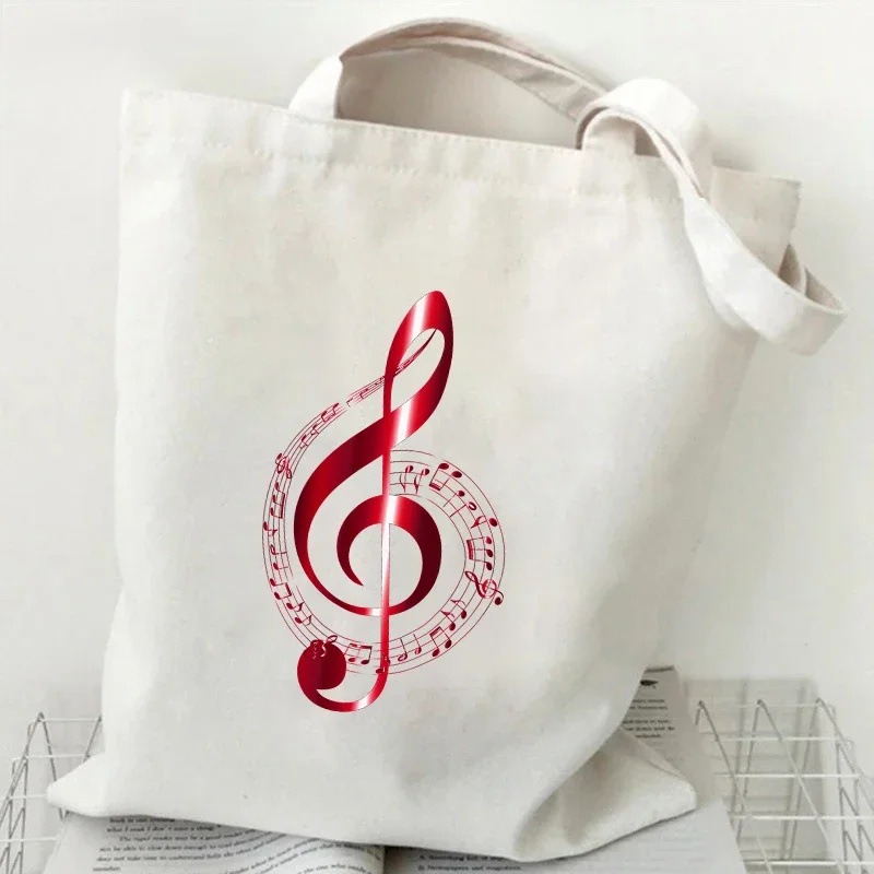 Music Note Heartbeat Printed C - Tote Bag Canvas Print avis et prix