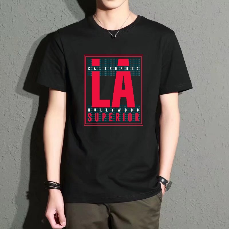 Men's Black Round-Neck Short-S - Street Fashion Los Angeles avis et prix