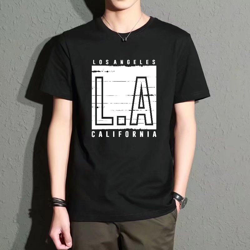 Men's Black Round-Neck Short-S - Street Fashion Los Angeles avis et prix