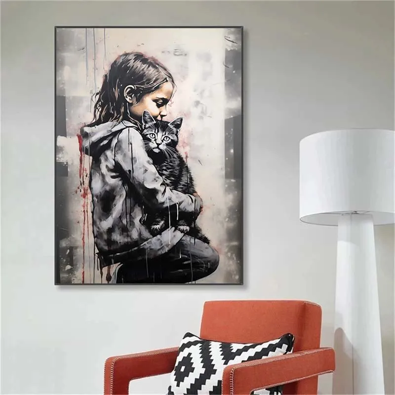 Banksy Graffiti Boy Girl with  - Street Fashion Poster avis et prix