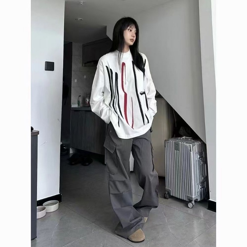 Women Oversized Crew Neck Abst - Longline Tee Oversized avis et prix