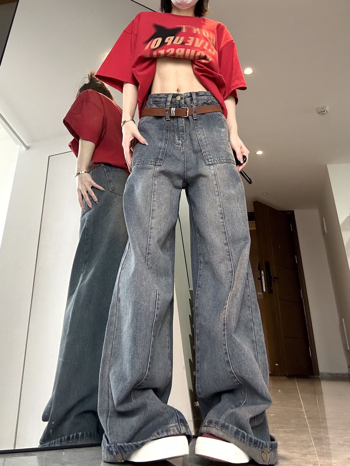 Jeans Woman Denim Trousers Kaw - Japanese Street Fashion Female avis et prix