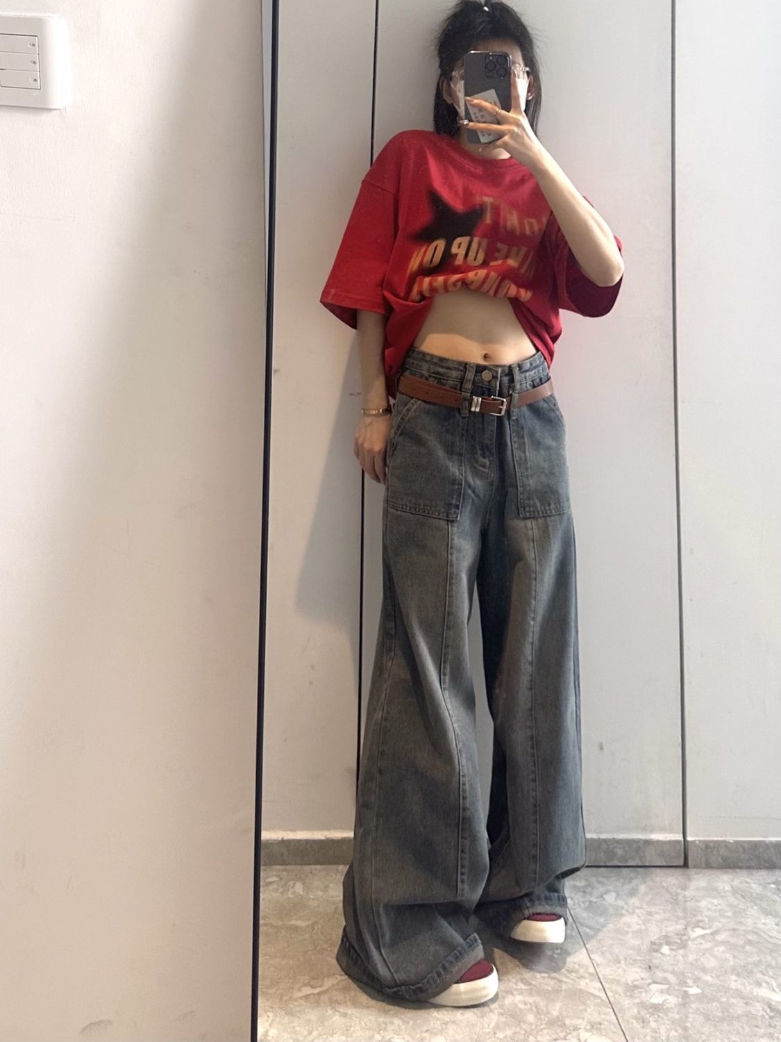 Jeans Woman Denim Trousers Kaw - Japanese Street Fashion Female avis et prix